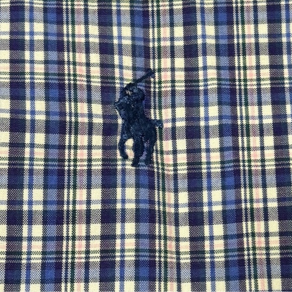 Ralph Lauren Men’s Classic Fit Button Down Blue Pink‎ Plaid Shirt  Large 16.5 - Picture 2 of 6